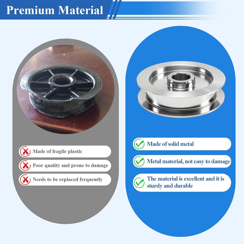 WFCYX 1 Pc 144C54 Metal Idler Pulley, K144C0054M Belt Drive Square Rail, For Garage Door Openers, Fits All LiftMaster Chamberlain Craftsman Belt Drive Square Rail Garage Door, 1/2 inch I.D., 2-1/2 inch O.D. - Image 5
